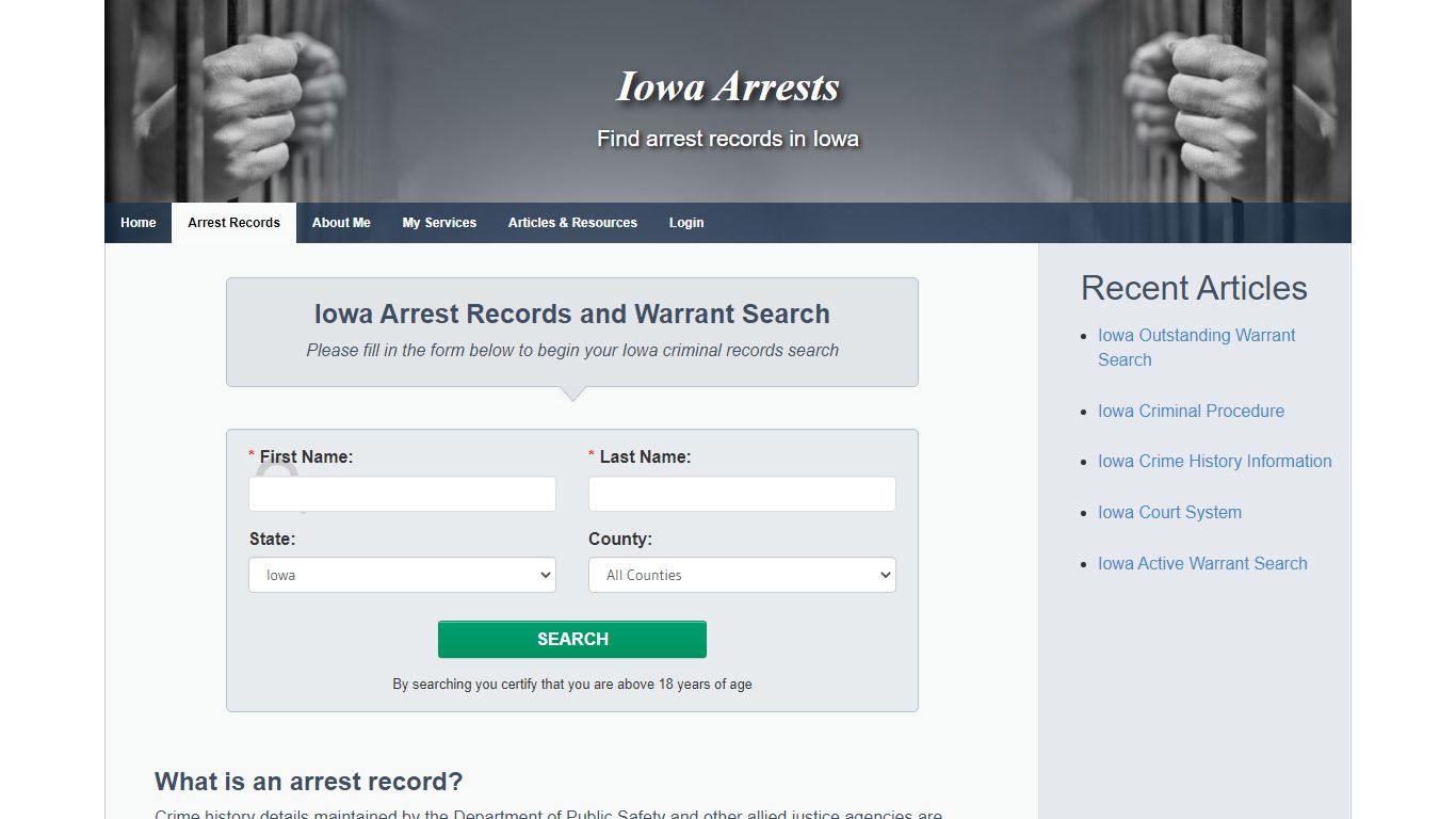 Iowa Arrest Records & Warrant Search - Iowa Arrests