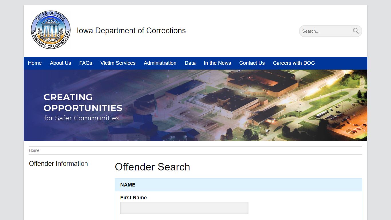 Offender Search | Iowa Department of Corrections